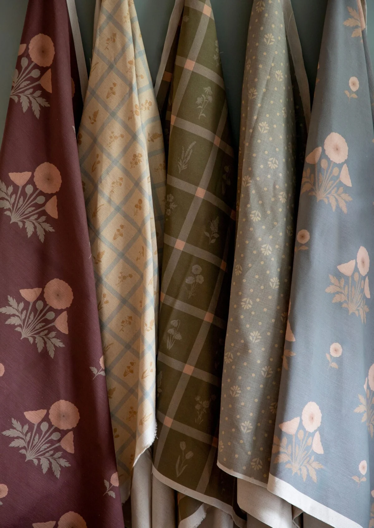Keepsake Collection fabric designs laid out together