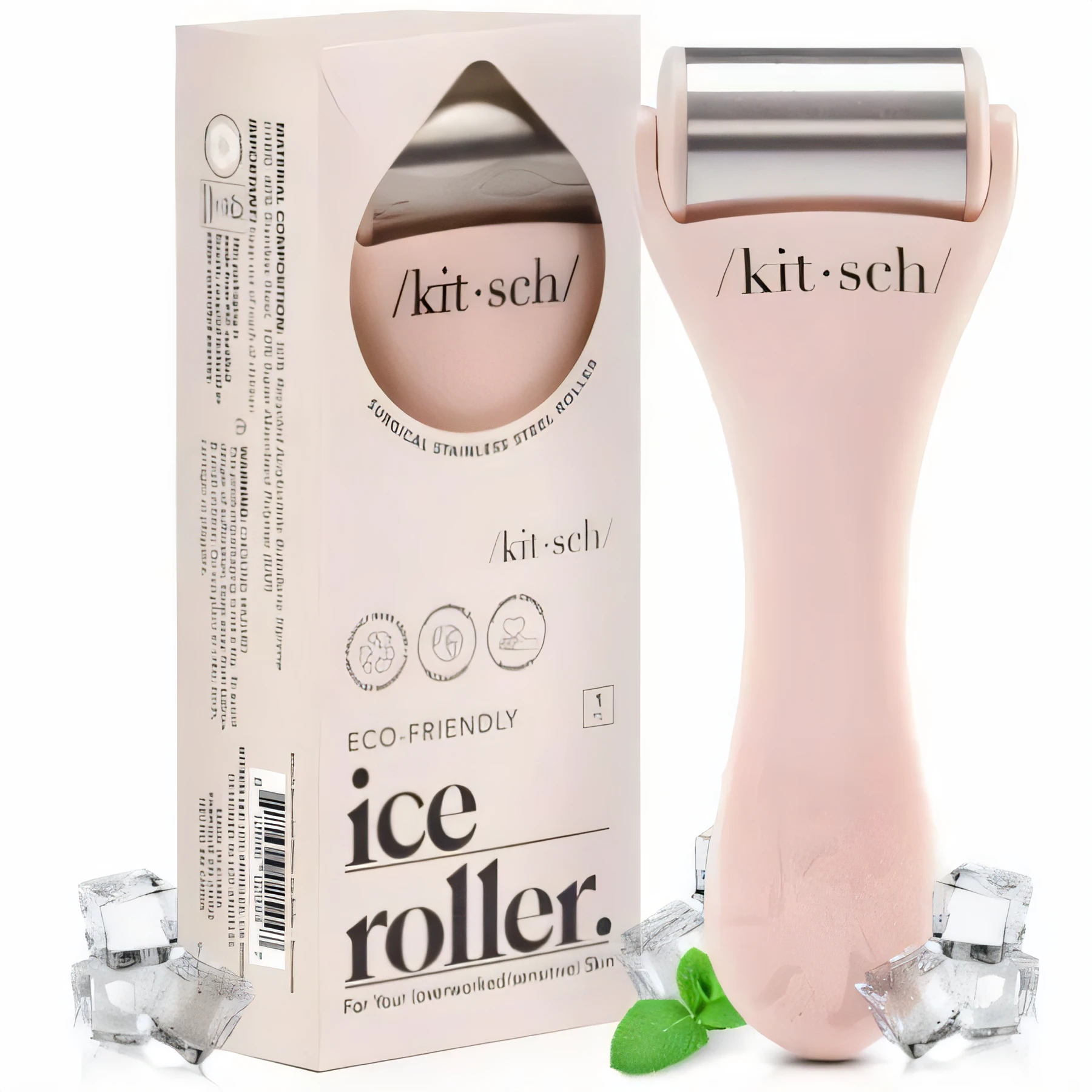 Kitsch stainless steel ice roller for facial skincare